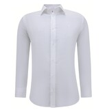 Gentile Bellini Lyxiga Business Satin Enfärgade skjortor Herr Slim Fit - Vit