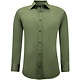 Exklusiva Business Slim Fit Satin Skjortor Herr Enfärgad - Grön