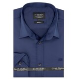 Gentile Bellini Snygga Satängskjortor För Män Slim Fit - Marinblå