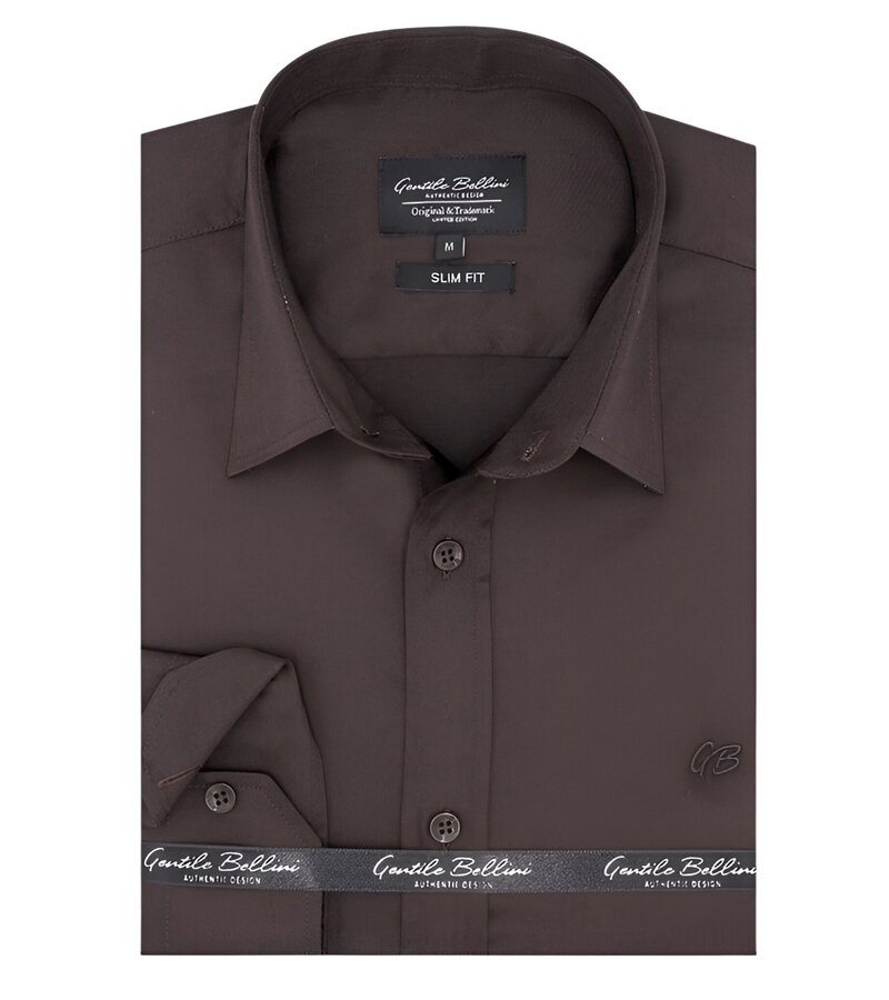 Gentile Bellini Snygga Business Special Satinskjortor Herr - Brun