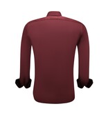 Gentile Bellini Snygg Snygg Satinblus För Män Slim Fit - Bordeaux