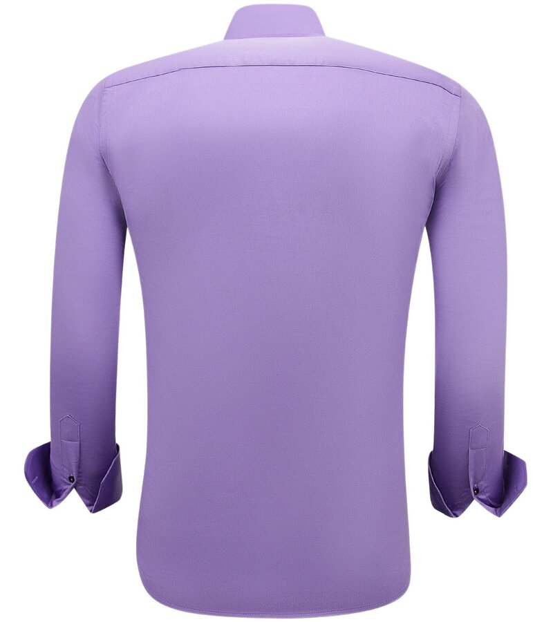 Gentile Bellini Snygg Formell Satängskjorta För Män Slim Fit - Lila