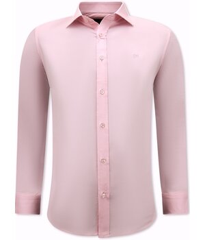 Gentile Bellini Business Smart Satinskjorta För Män Slim Fit - Rosa