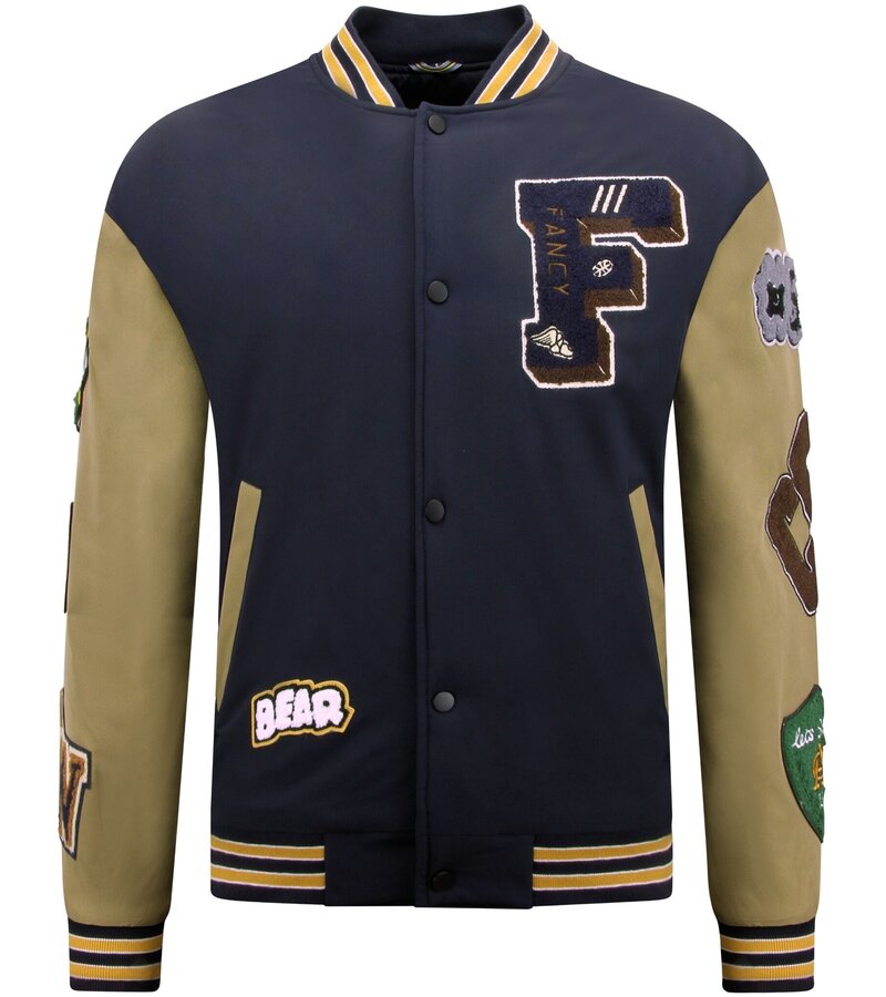 Enos Oversized Letterman Jacka  Herrar - 8633 - Marinblå