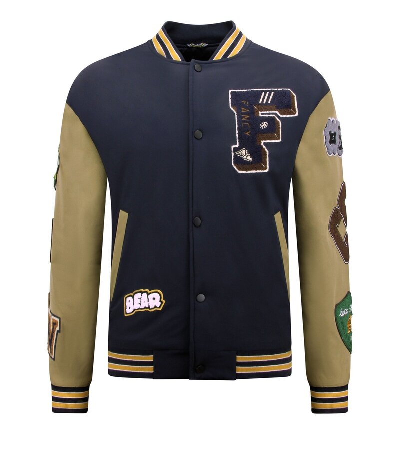 Enos Oversized Letterman Jacka  Herrar - 8633 - Marinblå