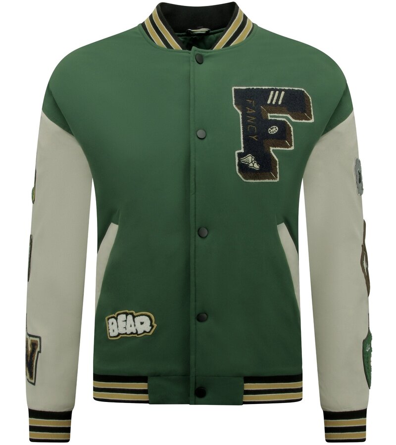 Enos Oversized Letterman Jacket - 8633 - Grön