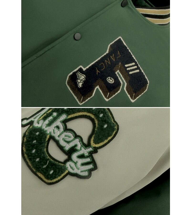 Enos Oversized Letterman Jacket - 8633 - Grön