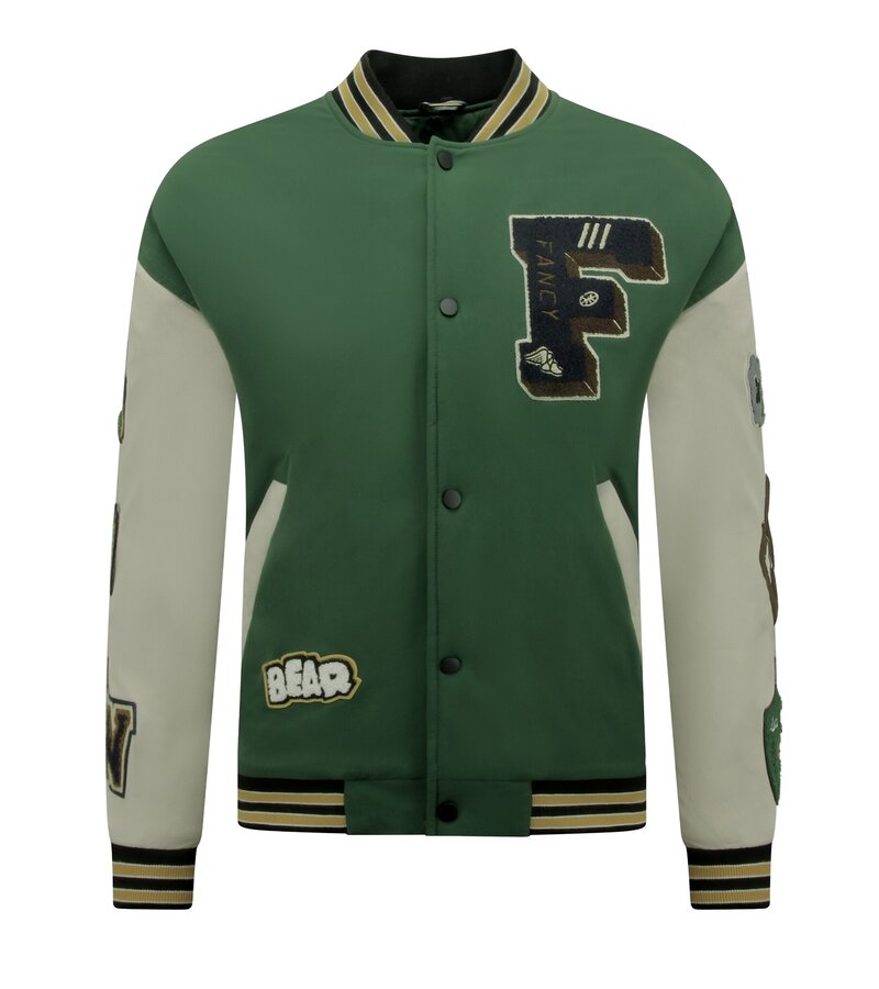 Enos Oversized Letterman Jacket - 8633 - Grön