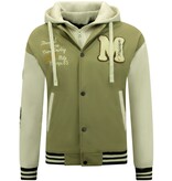 Enos Oversized Basebolljacka Classic med Huva -8632- Grön