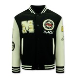 Enos Vintage Varsity Baseball Oversized Jacka för Herrar - 7086 - Svart