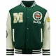 Vintage Oversized Varsity Jacka för män - 7086 - Grön