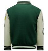 Enos Vintage Oversized Varsity Jacka för män - 7086 - Grön