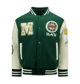 Enos Vintage Oversized Varsity Jacka för män - 7086 - Grön