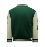 Enos Vintage Oversized Varsity Jacka för män - 7086 - Grön