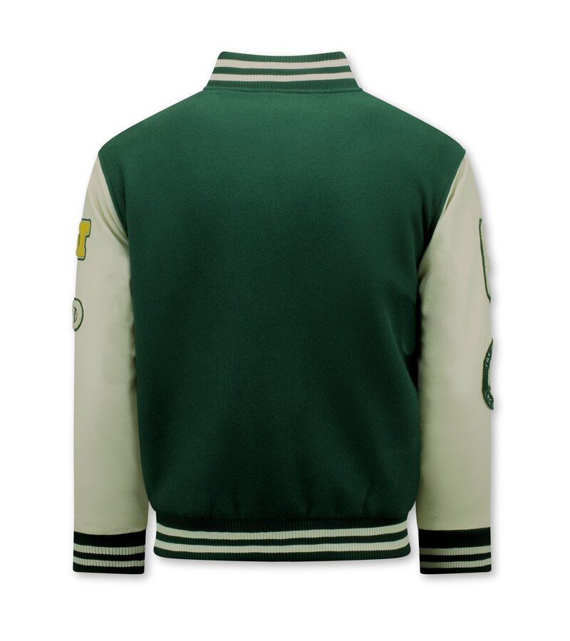 Enos Vintage Oversized Varsity Jacka för män - 7086 - Grön