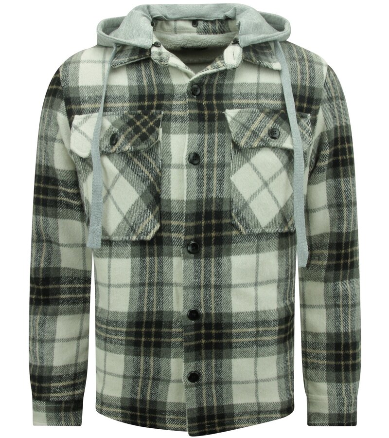 Enos Lumberjacka med Teddy Wool Hood -7091- Svart