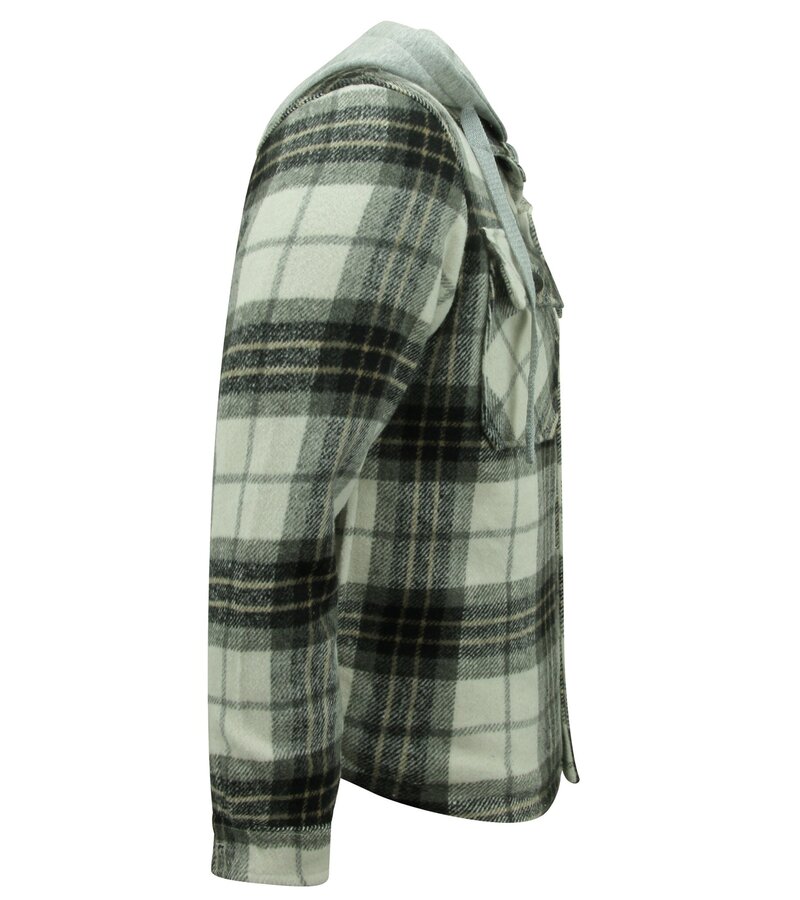 Enos Lumberjacka med Teddy Wool Hood -7091- Svart