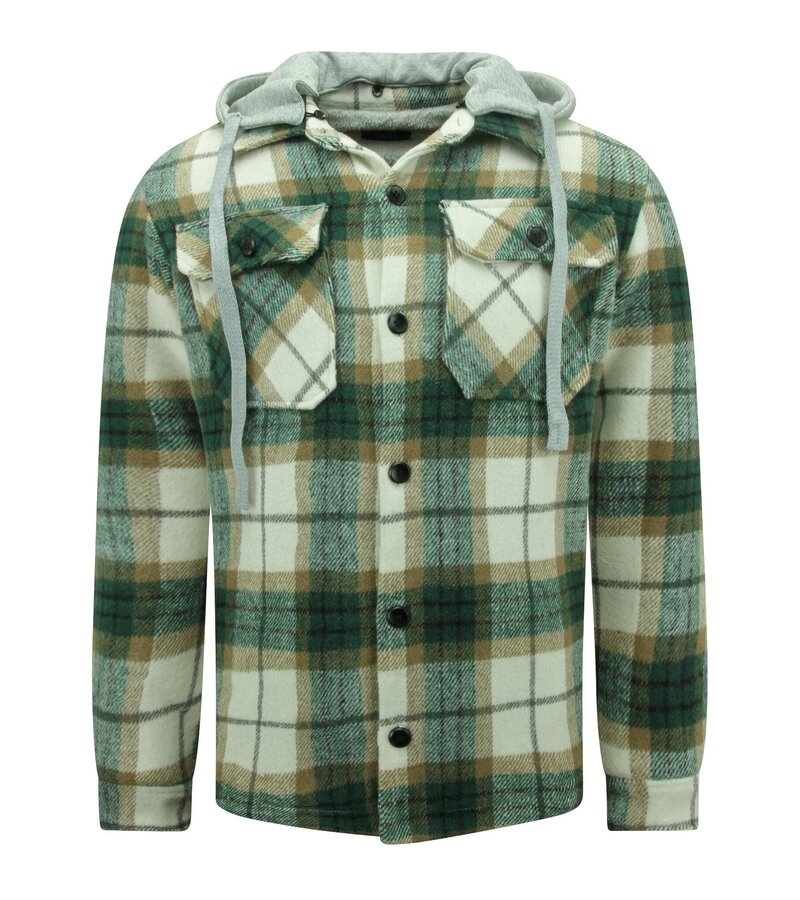 Enos Lumberjacket herr med huva -7091- Grön