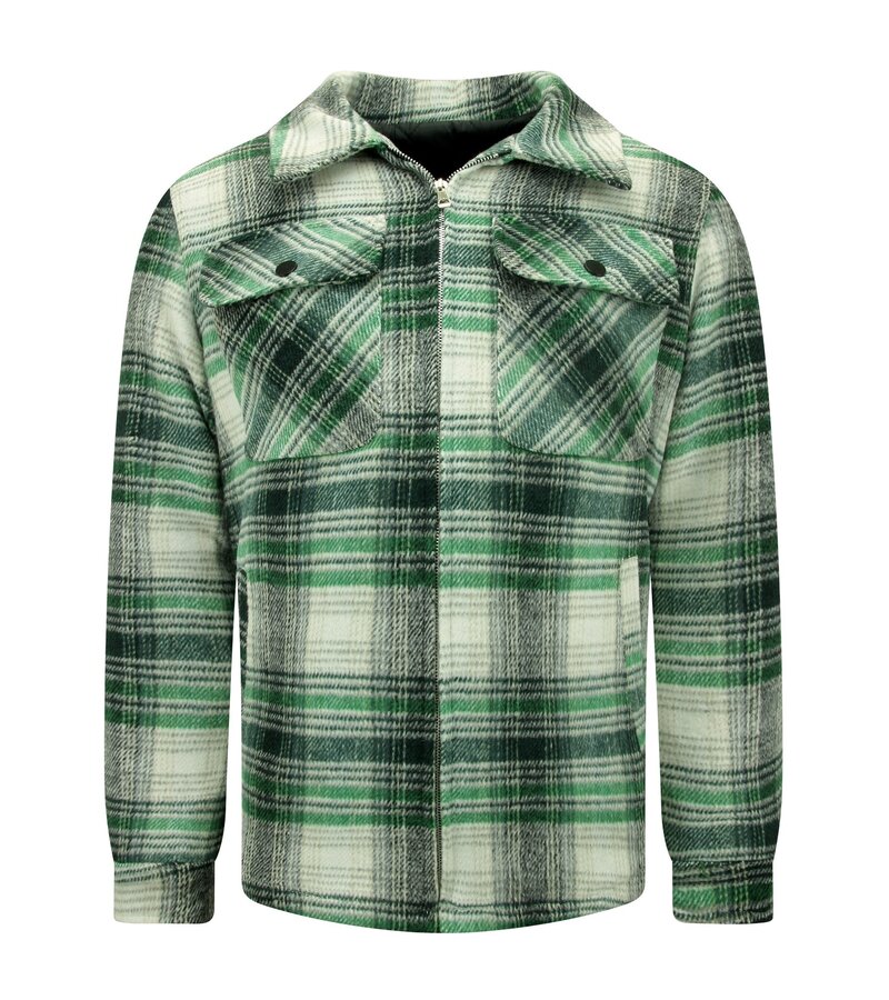 Enos Lumberjackjacka för herrar, fodrad med dragkedja -7088 - Grön