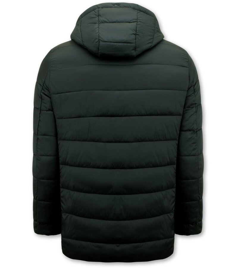 Enos Designer Parkas för män - Tvådelad jacka -8518 - Svart