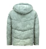 Enos Reflector Grey Puffer Jacket med huva för män