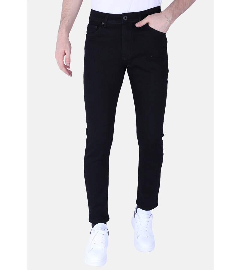 True Rise Jeans Herr Stretch Regular Fit - DP47 - Svart