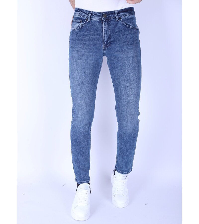 True Rise Jeans För Män Med Raka Ben - Normal Passform - DP48 - Blå