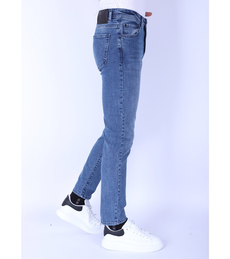 True Rise Jeans För Män Med Raka Ben - Normal Passform - DP48 - Blå