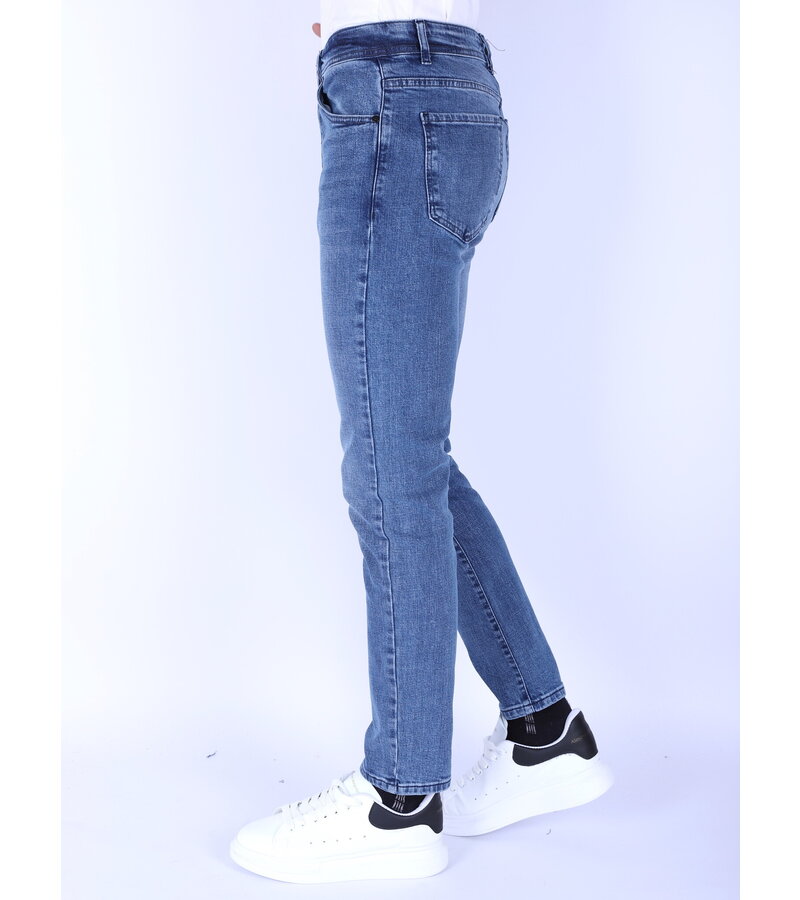 True Rise Jeans För Män Med Raka Ben - Normal Passform - DP48 - Blå