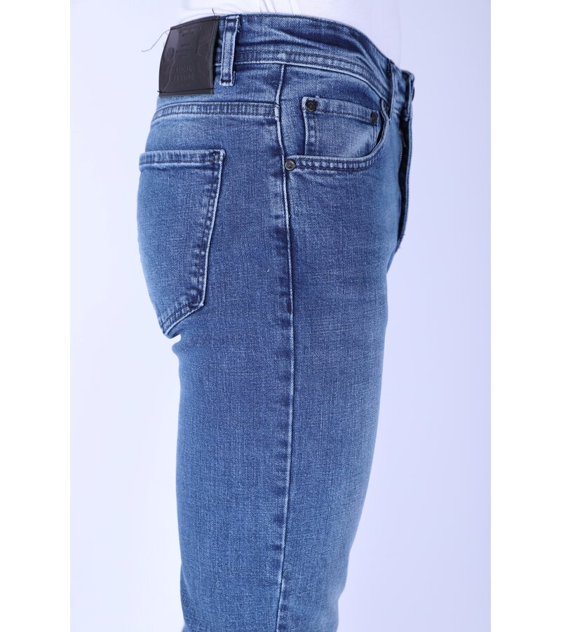 True Rise Jeans För Män Med Raka Ben - Normal Passform - DP48 - Blå