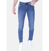 True Rise Jeans För Män Med Raka Ben - Normal Passform - DP48 - Blå