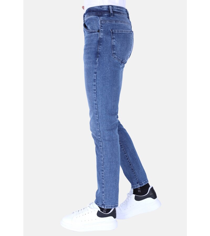 True Rise Jeans För Män Med Raka Ben - Normal Passform - DP48 - Blå
