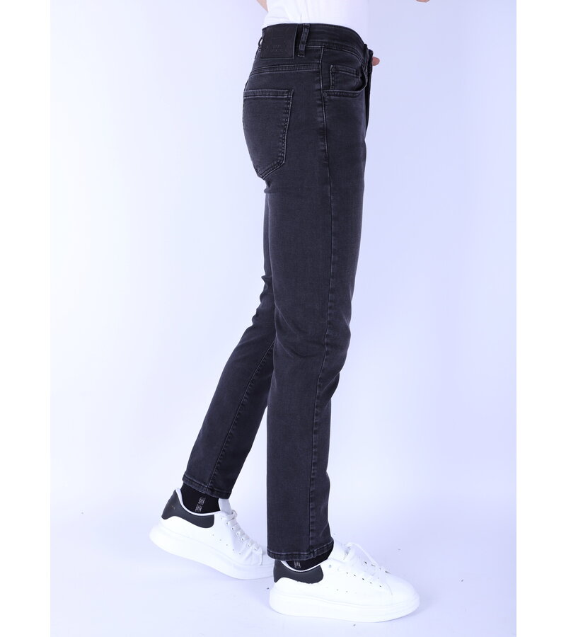 True Rise Snygga Regular Fit Stretch Jeans för män - DP53 - Svart