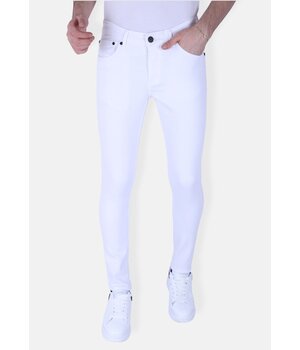 Local Fanatic Snygga Vita Herrjeans Slim Fit Stretch -1089 - Vit