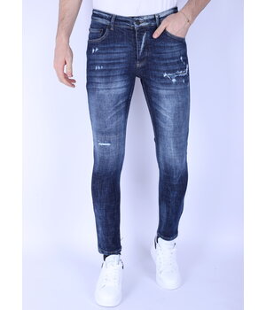 Local Fanatic Rippade Jeans För Män Slim Fit -1100 - Blå