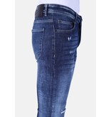 Local Fanatic Rippade Jeans För Män Slim Fit -1100 - Blå