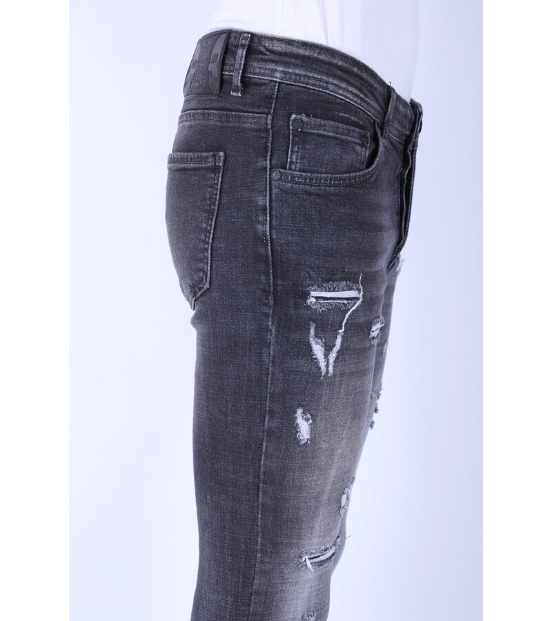 Local Fanatic Jeans för män med Rips Slim Fit -1099 - Grå