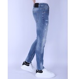 Local Fanatic Stentvättade Slim Fit Jeans För Män Med Stretch -1098 - Blå Local Fanatic Stentvättade Slim Fit Jeans För Män Med Stretch -1098 - Blå