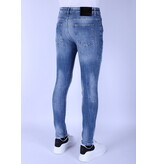 Local Fanatic Stentvättade Slim Fit Jeans För Män Med Stretch -1098 - Blå Local Fanatic Stentvättade Slim Fit Jeans För Män Med Stretch -1098 - Blå