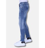 Local Fanatic Stentvättade Slim Fit Jeans För Män Med Stretch -1098 - Blå Local Fanatic Stentvättade Slim Fit Jeans För Män Med Stretch -1098 - Blå