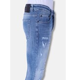 Local Fanatic Stentvättade Slim Fit Jeans För Män Med Stretch -1098 - Blå Local Fanatic Stentvättade Slim Fit Jeans För Män Med Stretch -1098 - Blå