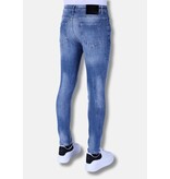Local Fanatic Stentvättade Slim Fit Jeans För Män Med Stretch -1098 - Blå Local Fanatic Stentvättade Slim Fit Jeans För Män Med Stretch -1098 - Blå