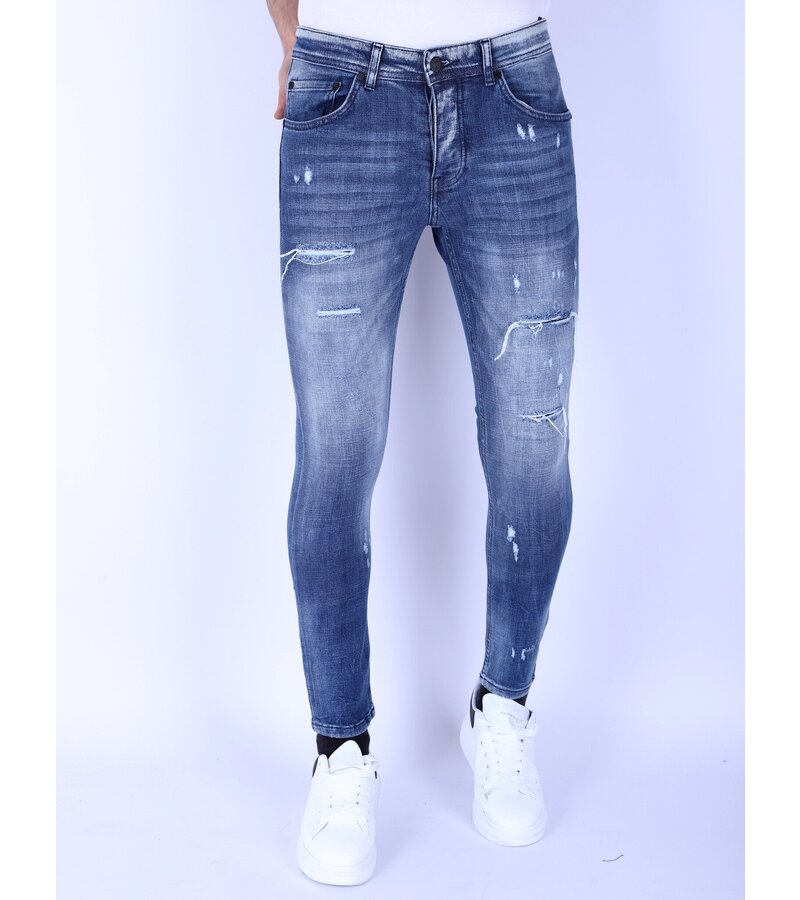 Local Fanatic Mörkblå Slim Fit Jeans För Män -1097 - Blå