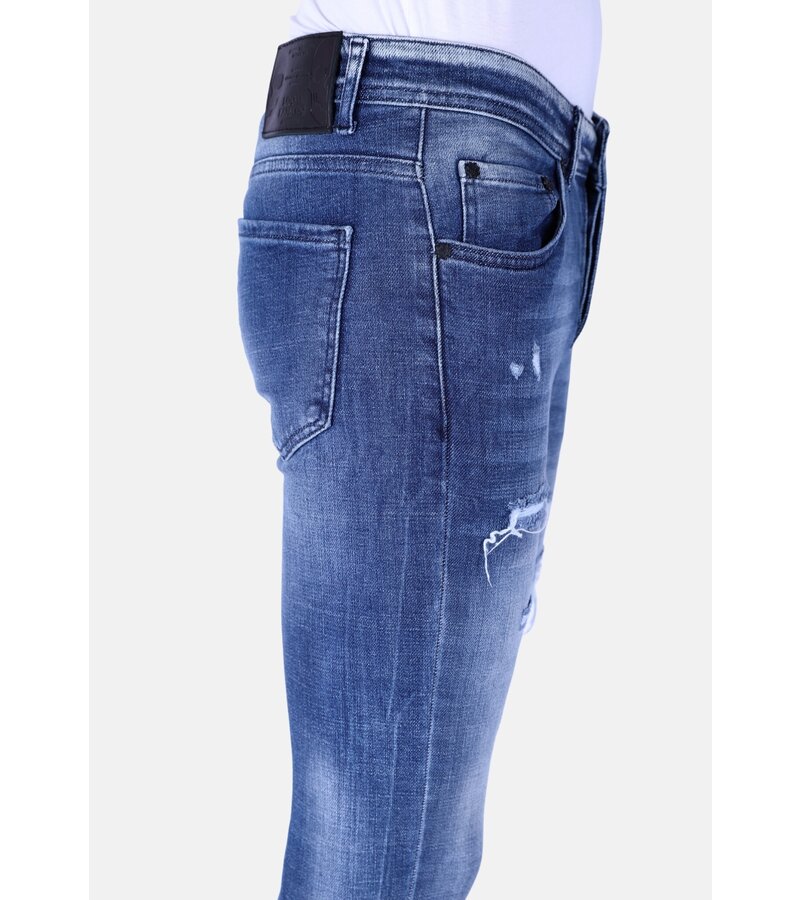 Local Fanatic Mörkblå Slim Fit Jeans För Män -1097 - Blå