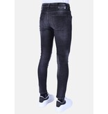 Local Fanatic Stonewash Jeans Slim Fit För Män Med Revor - 1096 - Grå