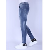 Local Fanatic Jeans För Män Slim Fit Med Revor - 1095 - Blå