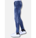 Local Fanatic Jeans Slim Fit För Män Med Blekt Tvätt - 1094 - Blå