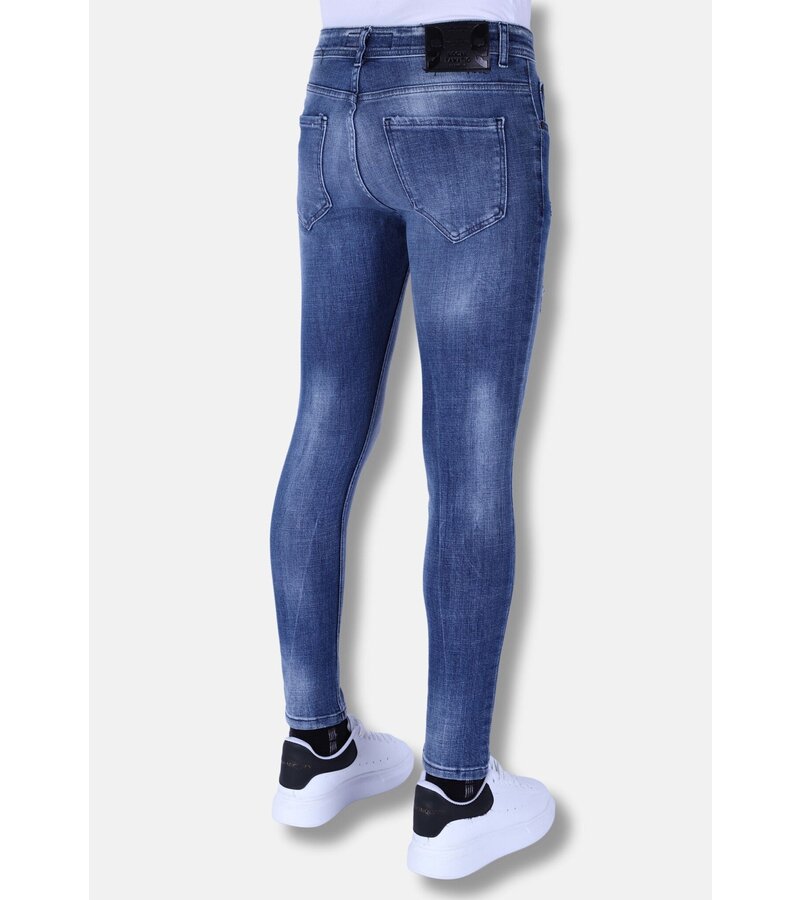 Local Fanatic Jeans Slim Fit För Män Med Blekt Tvätt - 1094 - Blå