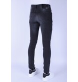Local Fanatic Rippade Jeans För Män Slim Fit Med Stretch - Svart Local Fanatic Rippade Jeans För Män Slim Fit Med Stretch - Svart