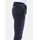 Local Fanatic Rippade Jeans För Män Slim Fit Med Stretch - Svart Local Fanatic Rippade Jeans För Män Slim Fit Med Stretch - Svart
